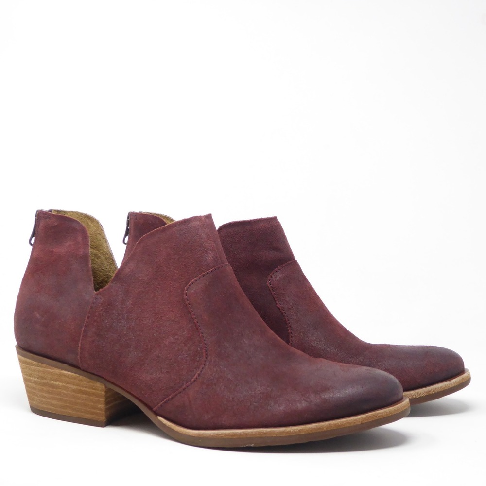 Kork-Ease Skye Womens Booties Burgundy Suede Leather Ankle Boots 10M - Picture 2 of 9